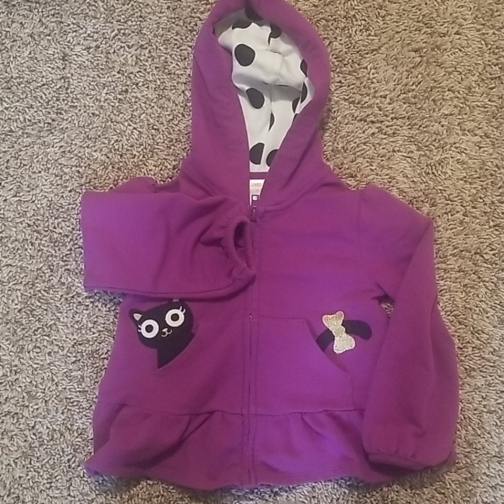 2T/3T Cat detail Gymboree hooded zip shirt